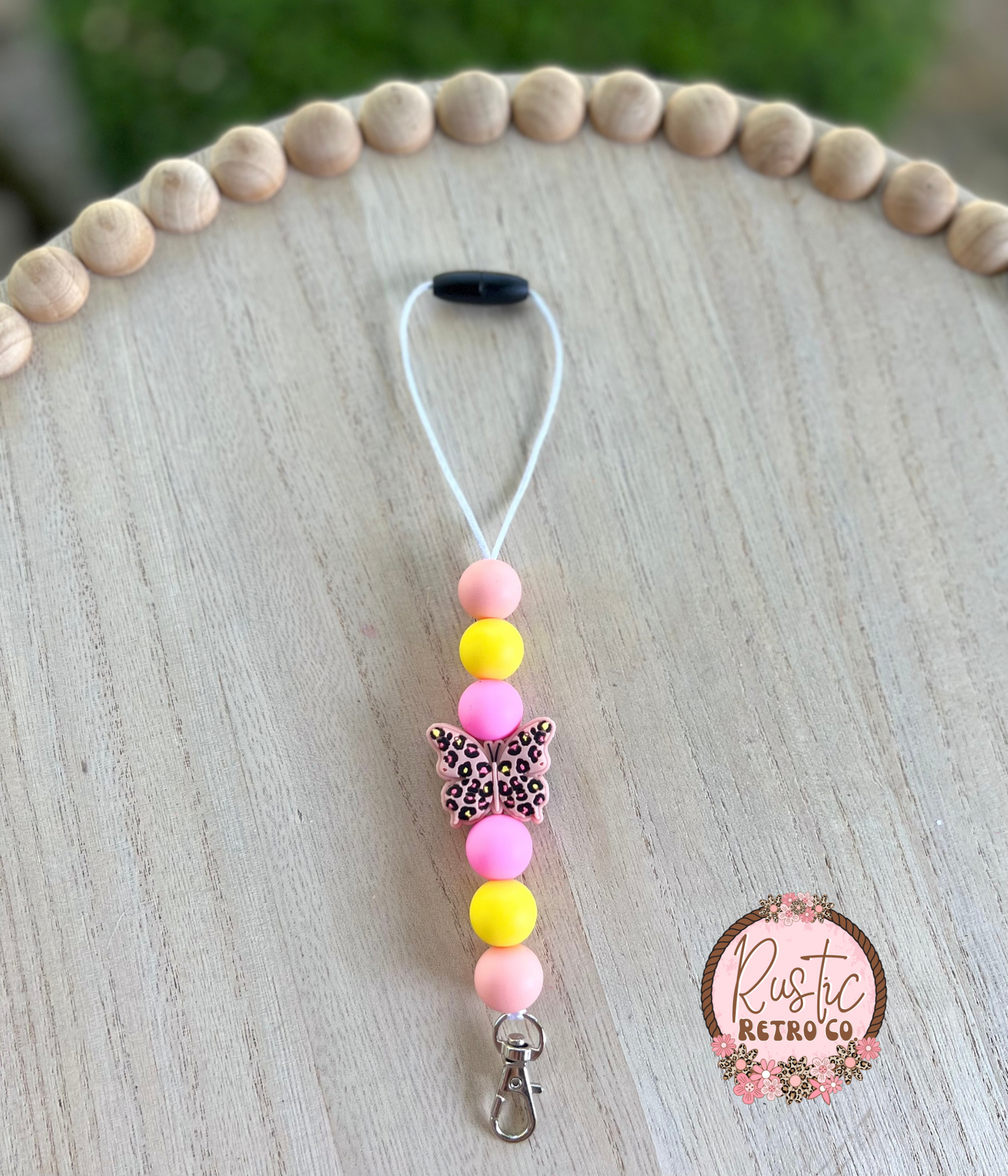 Pink butterfly freshie hanger